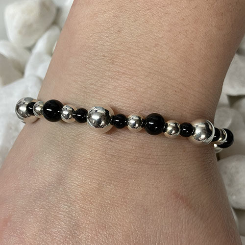 Sterling silver and black Onyx bracelet